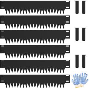 10 Inch Metal Landscape Edging, 40" L x 10" H Garden Edging - Bendable Metal Edging with 6 Clips Edging for Landacaping Lawn Yard (20Ft Total, Black)