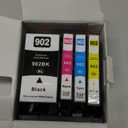 902XL Ink Cartridges Combo Pack 4Pack (Black/Cyan/Magenta/Yellow) Replacement for HP 902XL 902 OfficeJet Pro 6960 6968 6970 6971 6976 Printers
