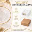Havawish 8 Pcs 13 Inch Clear Glass Charger Plates with Gold Edge
