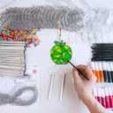 Winlyn 24 Sets Apple Suncatchers Wind Chimes Ornaments Decorations DIY Window Paint Art Sun Catchers Rainbow Apple Painting Craft Kits for Kids Summer Camping Party Classroom Activities Art Project