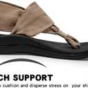 LLSOARSS Women's Plantar Fasciitis Feet Yoga Sling Sandal Arch Supports Orthotics Flip Flops Relieve Flat Feet, High Arch, Foot Pain (Brown)8, Light Natural