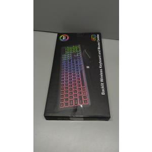 Wireless Keyboard and Mouse Combo, RGB Backlit, Rechargeable & Light Up Letters, Full-Size, Soft Typing, Sleep Mode, 2.4GHz Quiet Keyboard Set for Mac, Windows, Laptop, PC, Trueque (Black)