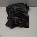 HommxJF Silky Satin Ruffled Pillow Cases for Hair and Skin, Black Silk Pillowcases Queen Set of 2 with Envelope Closure Princess Room Decoration