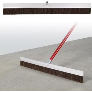 48" Aluminum Backed Concrete Broom with Handle Socket, 3" Poly & Horsehair Fibers, Concrete Finishing Broom for Driveways, Sidewalks, Wet Concrete, Multi-Purpose Floor Brush