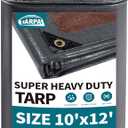 TARPAL tarp 10x12 Feet Super Heavy Duty Tarps Cover 20mil Waterproof UV Protection Rip and Tear Proof Tarpaulin with Grommets(Grey/Brown)