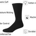 Falari Men Dress Socks 5-Pack Plain Rib Black Dress Socks Cotton Crew Socks Size 10-13 (Black)