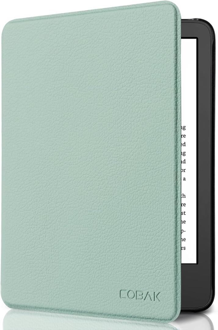 CoBak Case for All New 6 Inch Kindle 2024 and 2022 (11 Generation) - PU Leather Smart Cover, Auto Sleep and Wake, Premium Protective Case for Kindle Basic (*Sage)