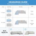 Deep Dream Sectional Couch Covers, 2 Pieces 100% Waterproof L Shaped Sofa Cover, Non Slip Couch Cover for Dogs Cats Washable, Pet Friendly Sofa Slipcovers Furniture Protector (X-Large, Light Grey)
