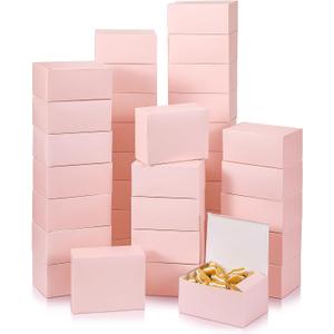 FillTouch Pink 36 Pcs Cookie Boxes Small Bakery Biscuit Boxes for Dessert Cake Donuts Pie Candy Party Favor (6 x 4.5 x 2.75 Inch)