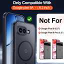 Designed for Google Pixel 9A Case with Magnetic,Translucent Anti-Slip Back Shockproof Protective Phone Cases Slim Cover for Google Pixel 9A Case,6.3"-Black
