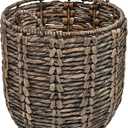 happimess BSK1003B Laurel 19.49" Bohemian Handwoven Abaca Hamper Basket with Handles, Brown for Storage and Decoration in Bathroom, Bedroom, Living Room