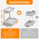 TATAANTY Under Sink Organizer 2 Pack, 2 Tier Metal Under the Sink Storage, Heavy Duty Slide out Pull out Cabinet Organizer, Height Adjustable for for Kitchen Bathroom Pantry Closet Organization Rack
