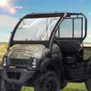KEMIMOTO UTV Windshield Compatible with Kawasaki Mule 600 Mule 610 4x4 XC SE 2005-2016 Clear Fold Up Window UTV Full Front Windshield Accessories