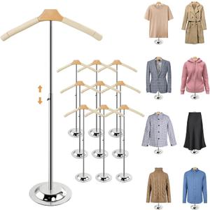 20-35 Inch Height Adjustable Shirt Display Stand, T Shirt Display Stand for Vendors, Shirts Rack for Clothing Dress Garment Coat Retail (White, 10 Pcs)