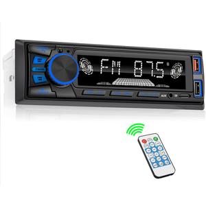 Car Radio Bluetooth Single DIN Car Stereo Audio, Car Audio with Handsfree and App Control,Supports FM/ MP3/SD/AUX/Dual USB/EQ/Quick Charge | Not a CD Player