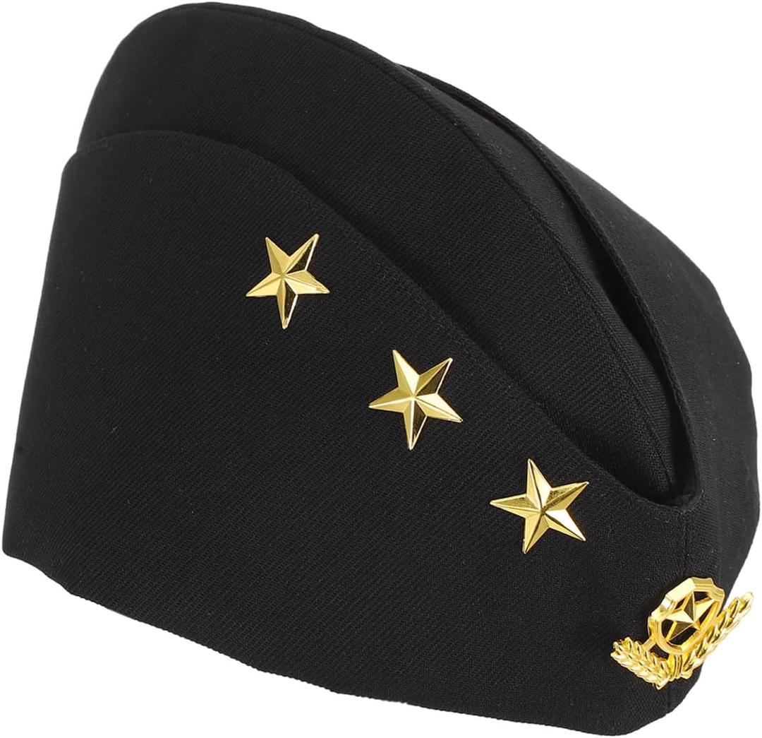 Holibanna Ship-Shaped Military Hat Navy Cap for Women Russian Style Beret 11.22X5.39In Sailor Dance Performance Accessory