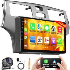 4+64GB Car Radio for Lexus ES250 ES300 ES330 2001-2006 with Carplay & Android Auto Head Unit, 9 inch IPS Touch Screen Android 12 Car Stereo Receiver with GPS/Back-up Camera/Bluetooth 5.2/SWC/FM/WiFi