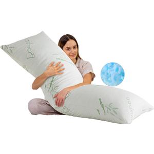 HOXXME Body Pillow for Adults Shredded Memory Foam Long Full Body Pillow for Sleeping with Breathable Cover Firm Hug Large Pillows for Side/Back Sleepers 20x54