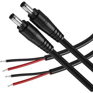 2Pack 16AWG DC Plug Connector Power Pigtails Cable,2.1mm x 5.5mm Male Plug to Bare Wire Open End,12 Volt DC Barrel Supply Adapter Repair Cord for CCTV Security Camera,12v LED Strip Light 3ft