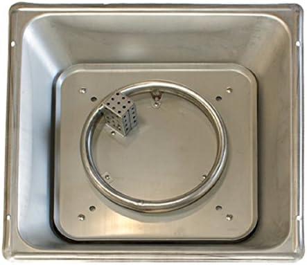 Hiland NG-GSF Natural Gas Complete Fire Pit Burner (Plug and Play), 19" x 19" x 7",Stainless Steel