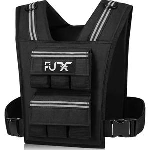 FUFF Adjustable Weighted Vest Men, 30 LB Weight Vest for Strength Training, Workout Vest Woman with Removable Iron Weights for Walking, Rucking, Running, Exercise