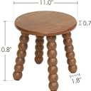 Masupu Solid Wooden Step Stool for Adults Kids, 11 inch Small Foot Stool, Non-Slip One Step Stool, Sturdy Foot Stool for Bathroom, Bedroom, Kichen, Plant Stand(Walnut Brown)