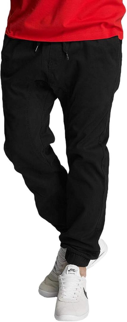 Southpole Young Men’s Big-Tall Big and Tall Basic Stretch Twill Jogger Pants Pants, Black, 6XL