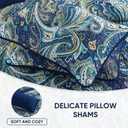 DJY Navy Gold Paisley Quilt Set California King Size - Boho Bedspread Coverlet Set 3 Pieces, Soft Lightweight Microfiber Navy Blue Paisley Floral Pattern Bedding for All Season, 112"x96"