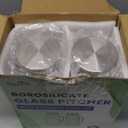 Netany 2 Pack 2.22 Liters/75 oz Square Glass Pitcher with Lid and Handle for Fridge, Iced Tea and Coffee Carafe Beverage Serveware, Heat Resistant Borosilicate Water Jug for Hot/Cold Drinks and Milk (68 oz Clear)