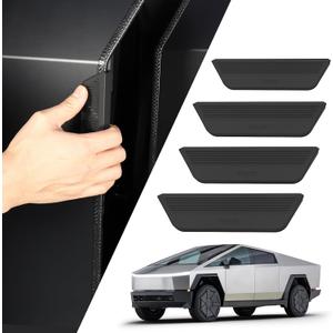 for 2026 2025 2024 Tesla Cybertruck Fingerprint-Resistant Door Handle Set [4pcs] – Anti-Fingerprint Interior Door Closer, Sleek Black Inserts for Easy Installation and Clean Look