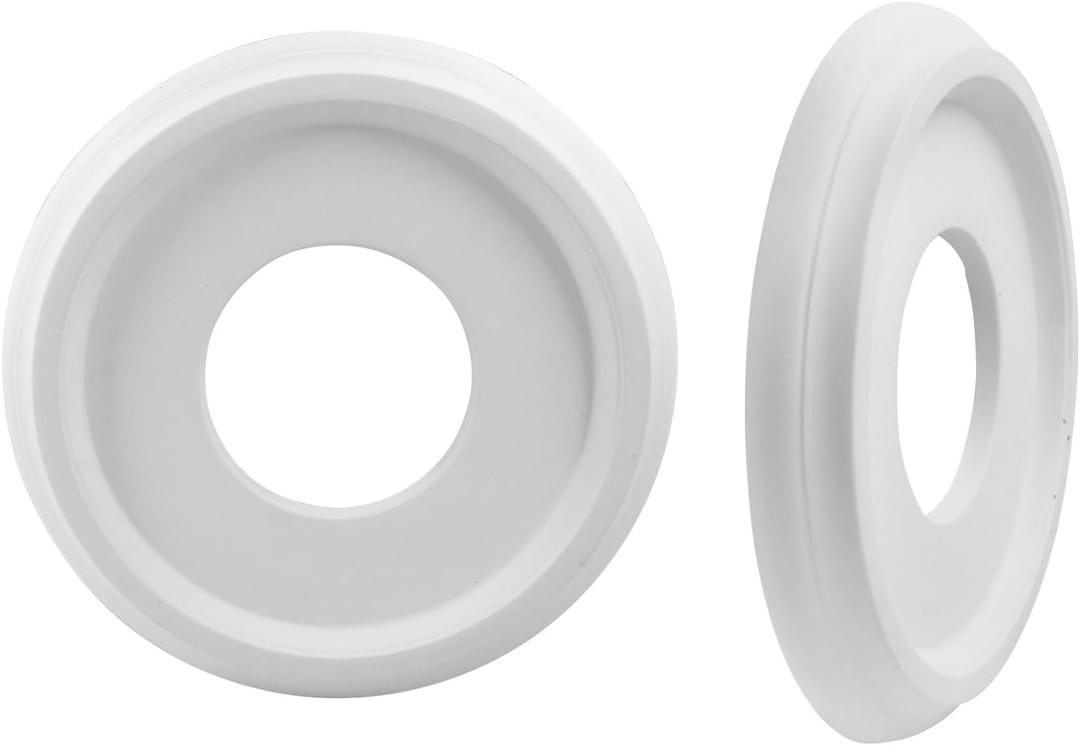 Molded Pu Ceiling Medallions Plate Stencil, 2 Pieces White 10" OD x 4" ID Molded Fixtures Round Medallions for Light Fixtures Chandeliers