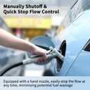 Fuel Transfer Pump (3.2GPM) with Hand Nozzle for Quick Stop Flow Control, 51" Hose Automatic Gas Pump with 4 Gas Can Fittings, USB and Battery Powered Portable Siphon Pump for Oil, Gasoline, Diesel