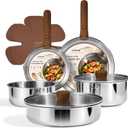 CAROTE 13 PCS Tri-Ply Stainless Steel Cookware Set with Detachable Handle, Pots and Pans Set, Induction Kitchen Cooking Sets, RV/Camping Cookware, Oven Safe