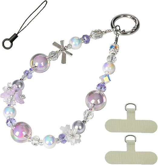 Handmade Mermaid Phone Lanyard Wrist Strap- Multi-Use Anti-Drop Strap with 2 Tether Tabs - Gift for Women (Blue)