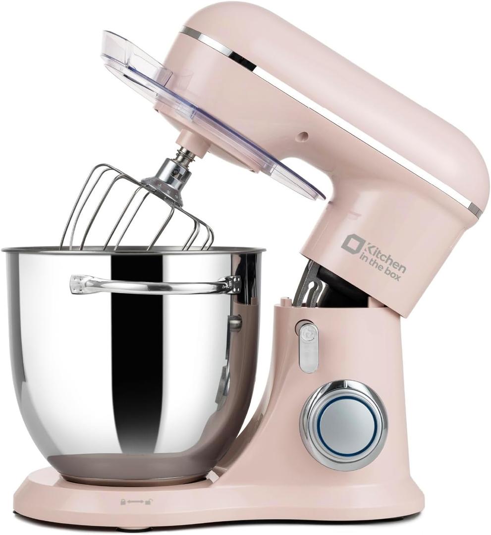 Kitchen in the box 6.5 QT Stand Mixer, 10-Speed Electric Mixer (Pink)