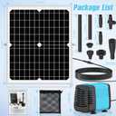 20W Solar Fountain Pump, 350GPH Submersible Solar Pond Pump with Adjustable Flow & 4 Nozzles, Anti-Clog Barrier Bag for Bird Bath, Outdoor Pond, Garden Water Features, Pool