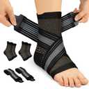 PAPLUS 2 Pairs Ankle Braces for Men & Women Plantar Fasciitis Relief- Adjustable Ankle Support for Foot Pain, Achilles Tendonitis Brace - with Removable Strap for Swelling Nude (Small)