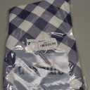 Smiry Plastic Table Cloth, Waterproof Vinyl Tablecloth with Flannel Backing, Wipeable Buffalo Plaid Table Cover for Picnic, Indoor and 4th of July, Independence Day (Navy & White, 60" Round)