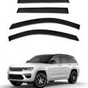 Window Visors, Vent Deflectors, Smoke, Outside-Channel Fits for Fits 2014-2023 Jeep Cherokee (4pcs/Set)