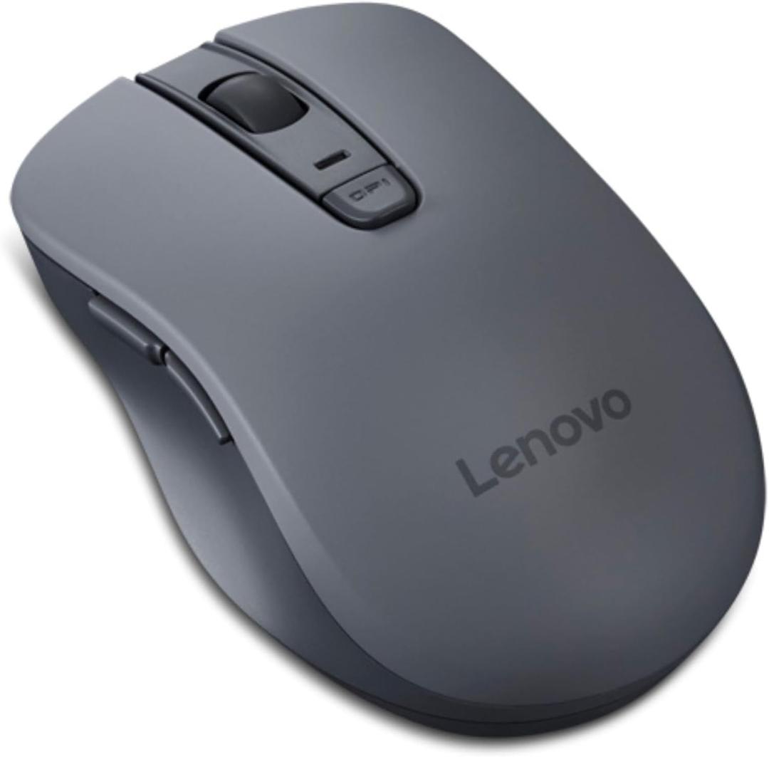 Lenovo WL310 Bluetooth Silent Mouse, Ergonomic, Adjustable DPI, Silent Clicks, Bluetooth 5.0, Portable for Windows, Mac, and Chromebook, Grey (4.2" x 1.6" x 2.5")