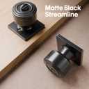 Euvovito 6 Pack Matte Black Privacy Door Knobs Interior, Sleek Reversible Black Interior Door Knobs, Heavy Duty Indoor Door Knobs for Bedroom/Bathroom