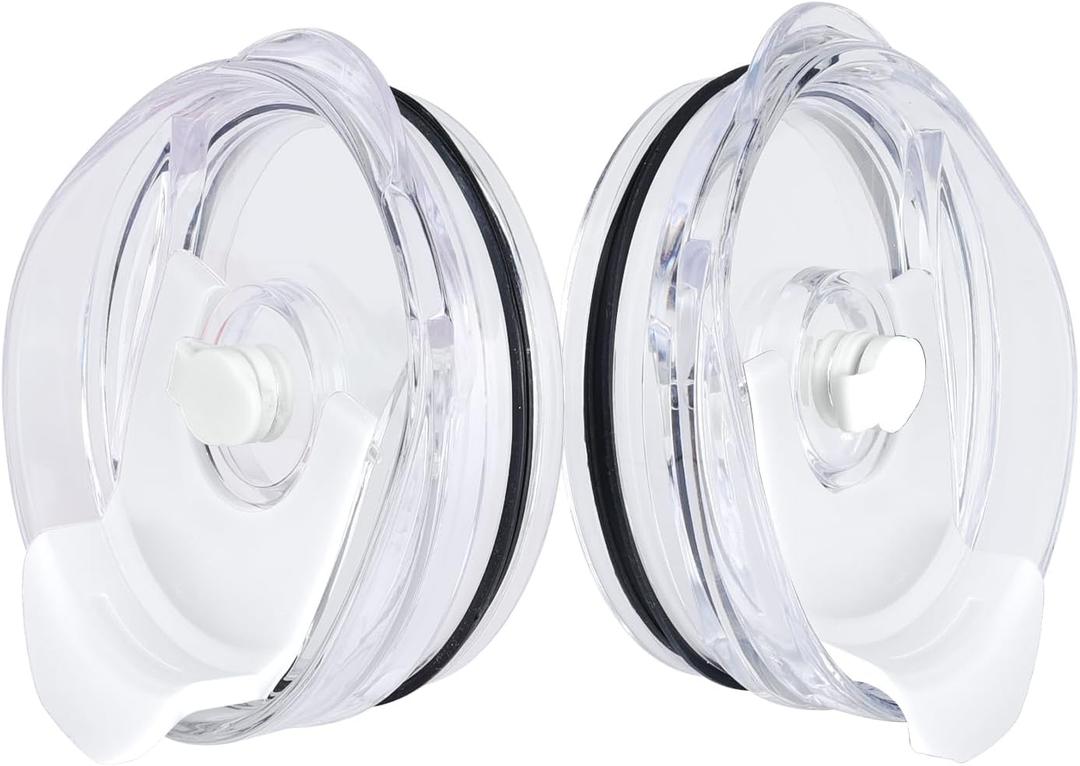 2 Pack Replacement Lids for 40 oz Tumblers, Dustproof Spillproof Lids for TumblerCompatible with 40 oz YETI, Ozark Trail, Styleand More Coffee Mugs(White)