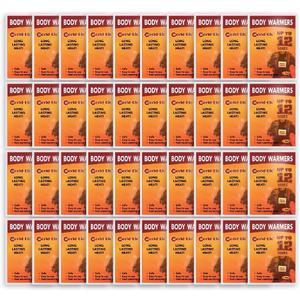 WORLD-BIO Body Warmers with Adhesive Backing, Disposable Heating Pads Natural Warm Patch Gives 12 Hours Warm, Air Activated Hot Pack 40 Packs - Heat Warmers for Back Hand Foot