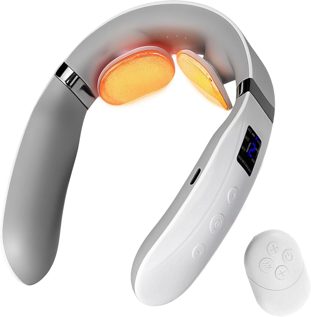 Neck Massager with Heat, Portable Cordless Neck Massager for Painful Shoulder, Multifunctional & Ultra-Light Wear, Best Gifts for Parents, Friends, Lover