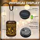 Heavy-Duty Hummingbird Solar Lanterns, Vintage Solar Lights Outdoor Waterproof Garden Decor, Hanging Lights for Yard, Patio, Backyard, Porch