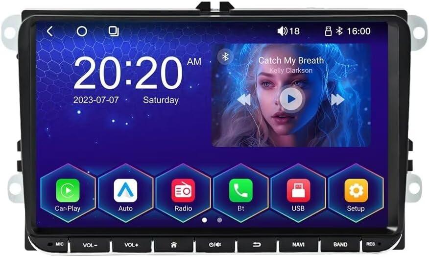 9 inch Linux System Car Radio Stereo for Volkswagen VW Golf5 Transporter Passat B6 Polo Jetta Skoda Seat Head Unit with Car-Play/Android Auto, 1280x720 QLED Touch Screen, AM/FM,DSP,SWC