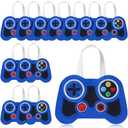Silkfly 12 Pcs Video Game Party Favor Bags Non Woven Reusable Gaming Goodie Treat Gift Bags with Handles Gaming Party Supplies(Blue)