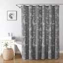 Onalasyc Butterfly Shower Curtain, Lace Butterfly Shower Curtains for Bathroom, Grey Sheer Shower Curtain, Vintage Aesthetic Decor Bathroom Waterproof Shower Cutain, 12 Pcs Plastic Hooks, 72 x 72 in