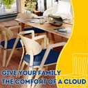 AAAAAcessories D-Shaped Chair Cushions, 2" Thick Dining Chair Pads with Ties and Removable, Machine-Washable Cover, 17" x 16", Set of 2, Blue