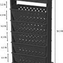 6-Tier Bookshelf, Book Storage Organization with Wheels Mobile Rolling Bookshelves Cart for Home Office Kids’ Study Room School, Black